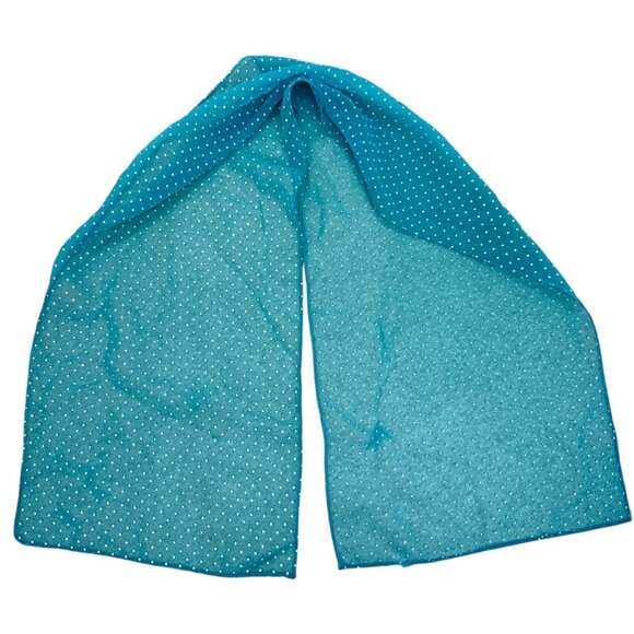 Womens Vintage Sheer Long Scarves Lot of 3 Floral And Polka Dot Head Neck - Picture 4 of 12